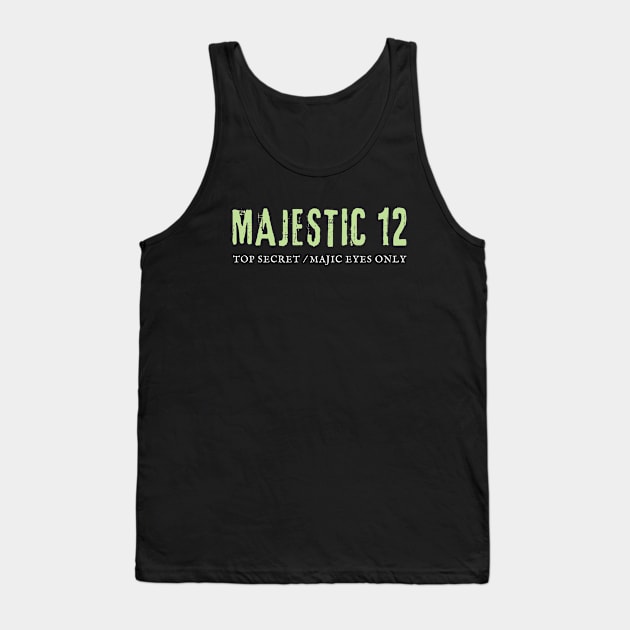 Majestic 12 UFO Alien Investigation Tank Top by Paranormalshirts